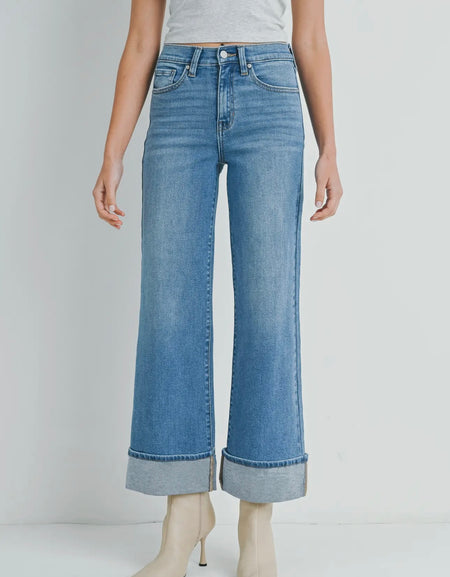 JBD Cuffed Palazzo Jeans