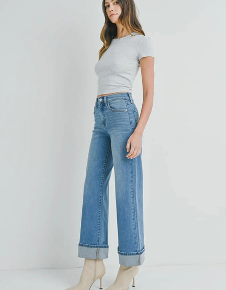 JBD Cuffed Palazzo Jeans