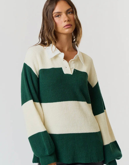 Game Day Polo Sweater- Green