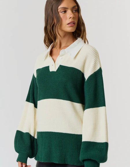 Game Day Polo Sweater- Green