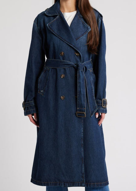 Britney Denim Trench Coat