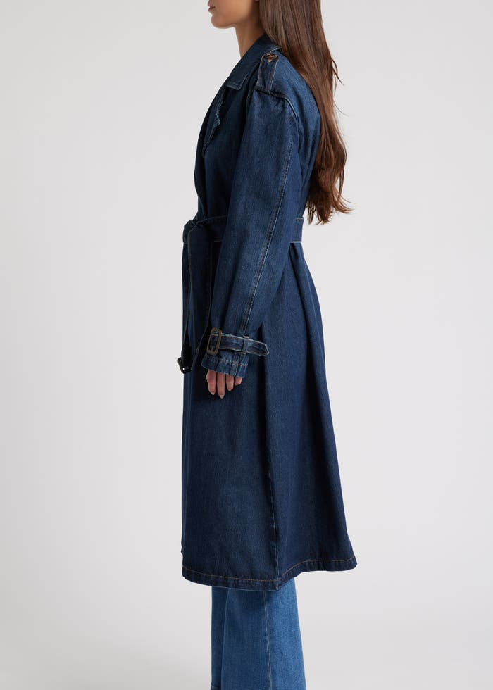 Britney Denim Trench Coat