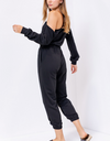 Off-The-Shoulder Cinched Jumpsuit - hokiis