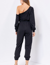 Off-The-Shoulder Cinched Jumpsuit - hokiis