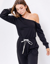 Off-The-Shoulder Cinched Jumpsuit - hokiis