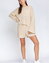 Taupe Knit Shorts Set - hokiis